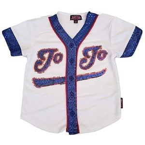 JoJo Siwa Big Girl's White Baseball Jersey Top - XL 14/16
